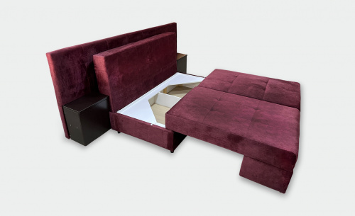 Прямой диван-кровать Эмми бордовый фото 3