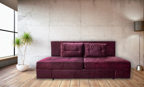 Прямой диван-кровать Эмми бордовый фото 2