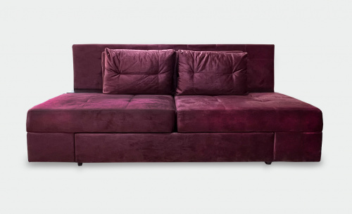 Прямой диван-кровать Эмми бордовый